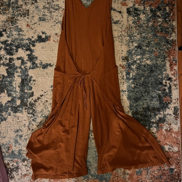 Free People Burnt Orange Wrap Jumpsuit/Cover Up - Picture 2 of 4